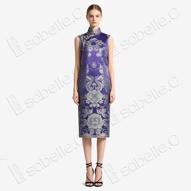 Dragon Peony Vintage Satin Qipao - 古董真絲老緞旗袍