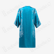 Lake Blue Twin Dragons Pearl Motif Vintage Silk Satin Tunic - 湖藍雙龍戲珠真絲老緞長衫