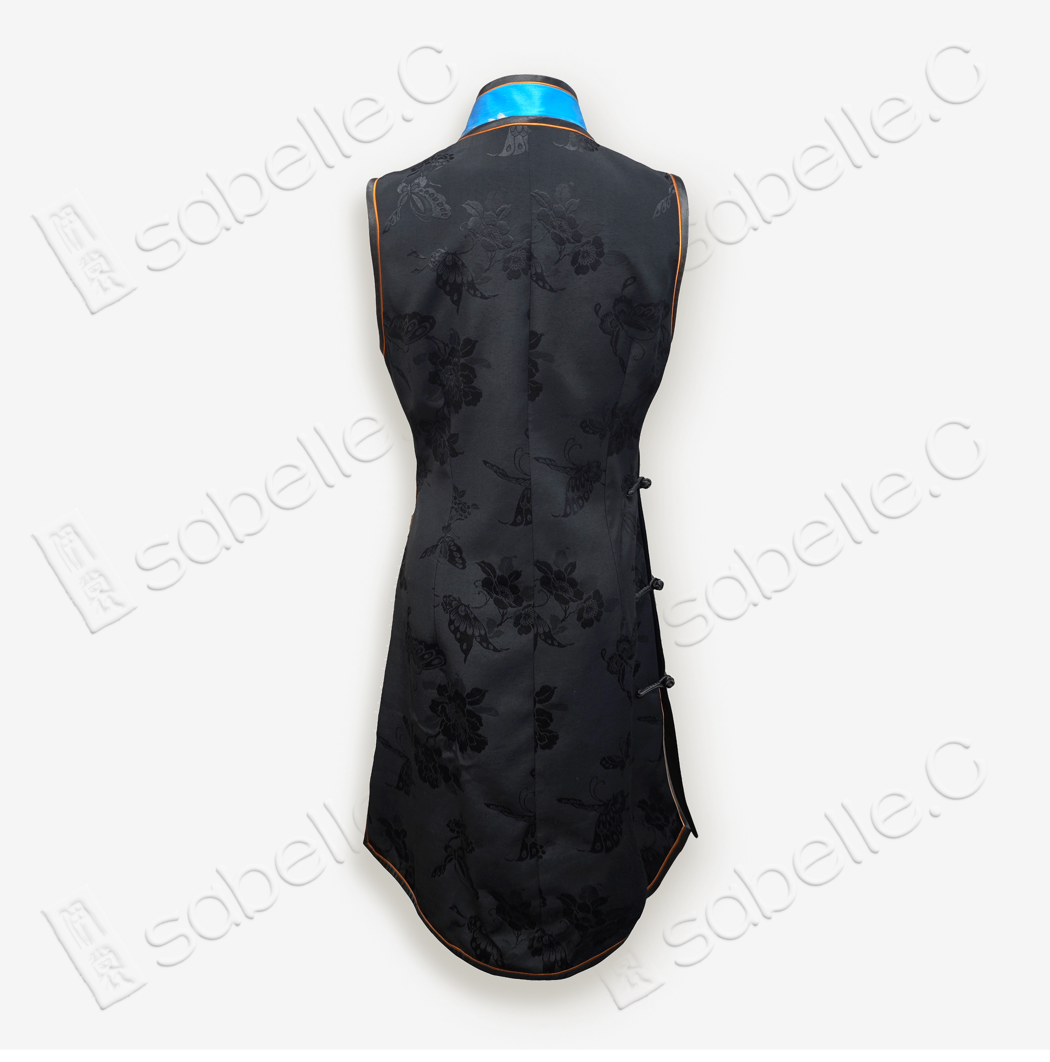 Chinese Suzhou Embroidery Stand-up Collar Qipao with Kesi Craft