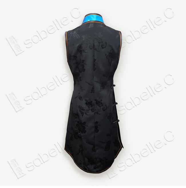 Chinese Suzhou Embroidery Stand-up Collar Qipao with Kesi Craft