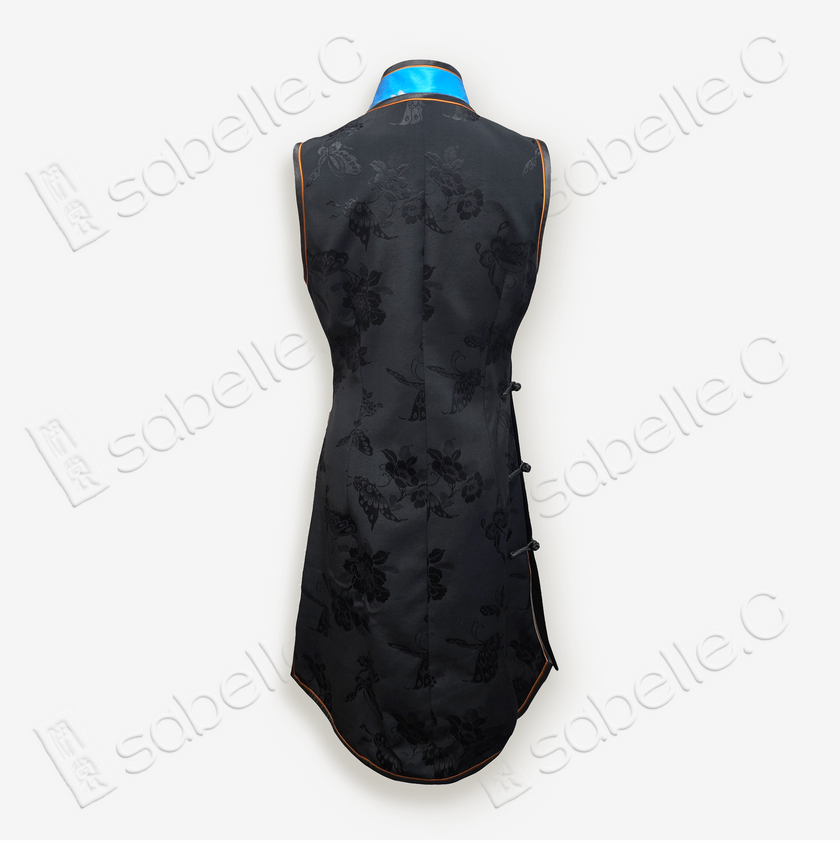 Chinese Suzhou Embroidery Stand-up Collar Qipao with Kesi Craft