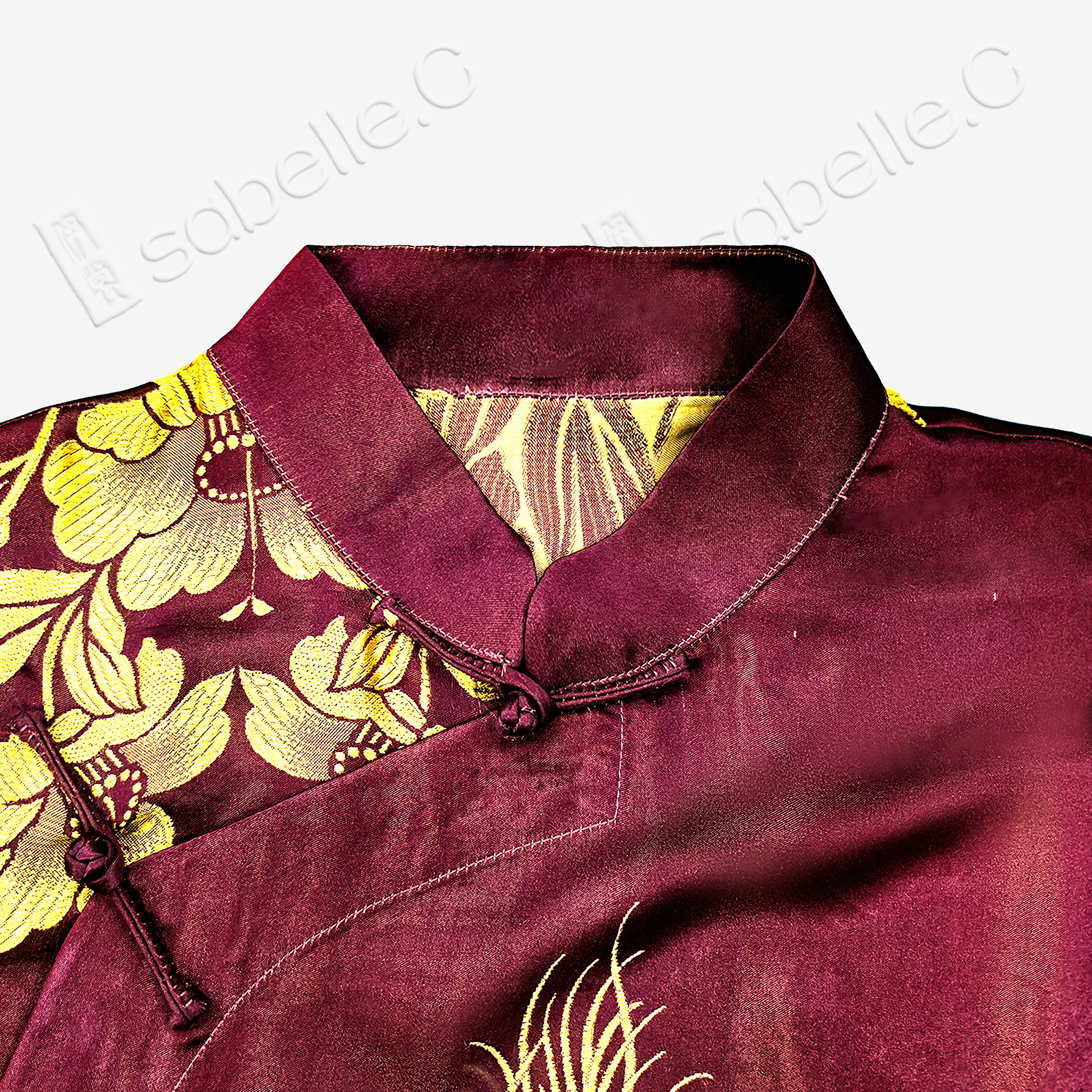 Crimson Dragon Phoenix Vintage Silk Top - 龍鳳呈祥古董真絲老緞上衣