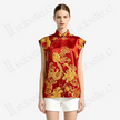 Crimson Dragon Phoenix Vintage Silk Top - 龍鳳呈祥古董真絲老緞上衣