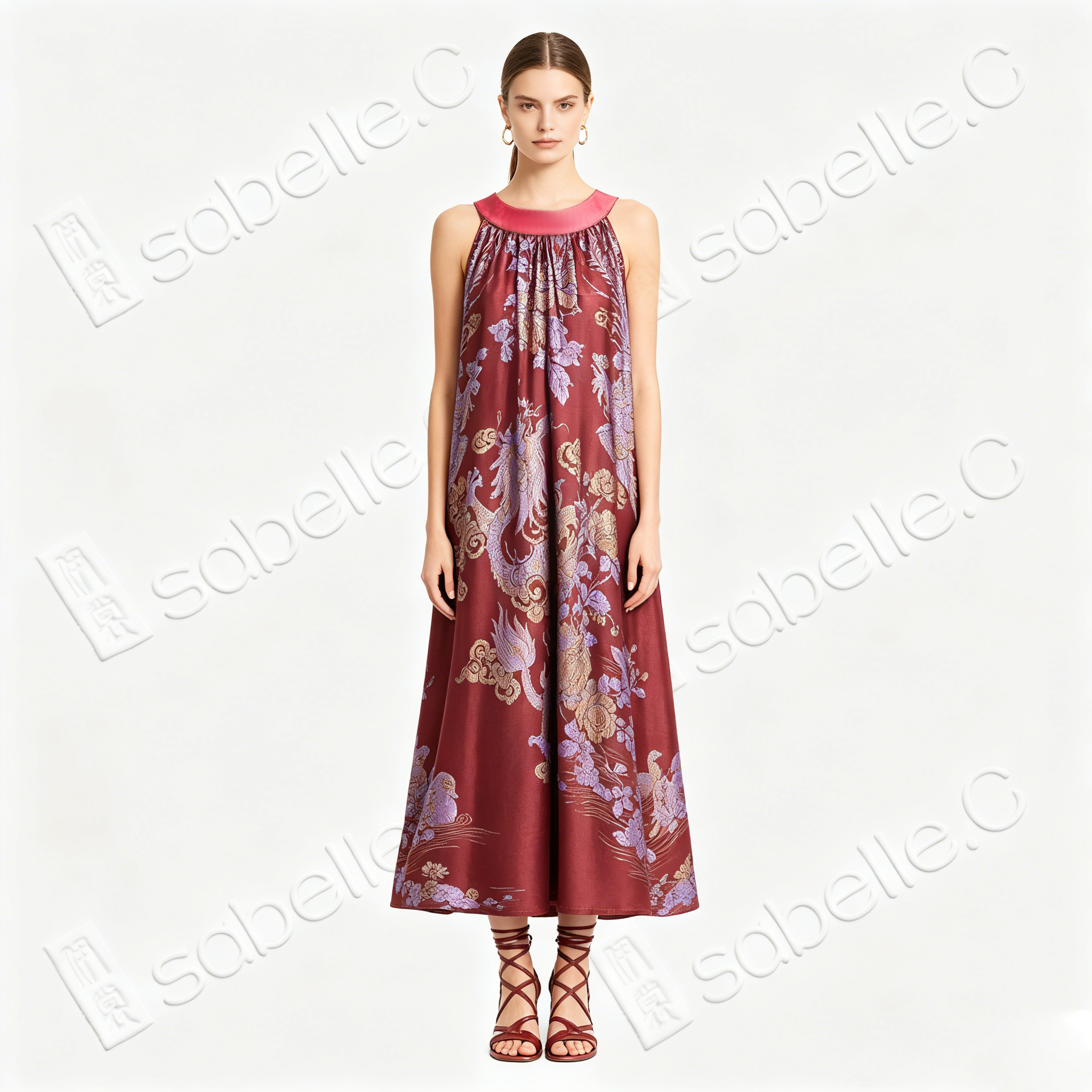Heritage Silk Halter Dress Series - 「古韵」古董真絲老緞掛脖裙