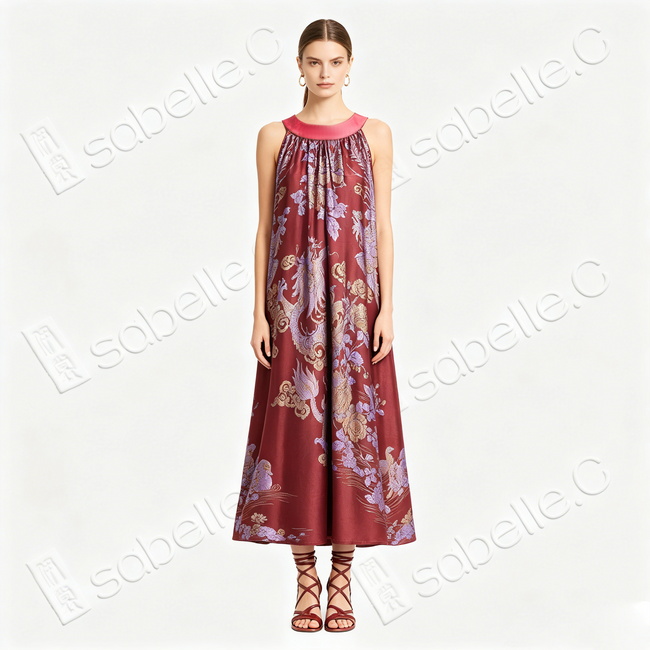 Heritage Silk Halter Dress Series - 「古韵」古董真絲老緞掛脖裙