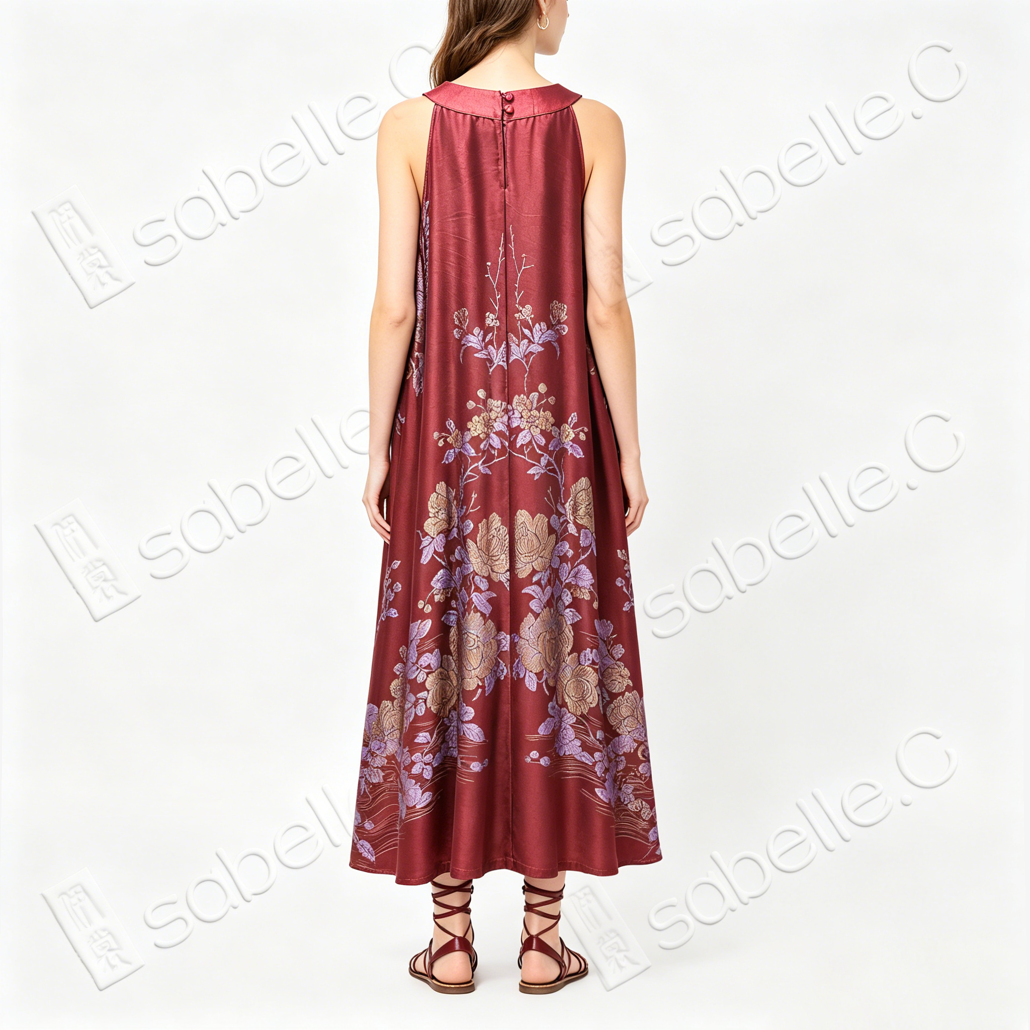 Heritage Silk Halter Dress Series - 「古韵」古董真絲老緞掛脖裙