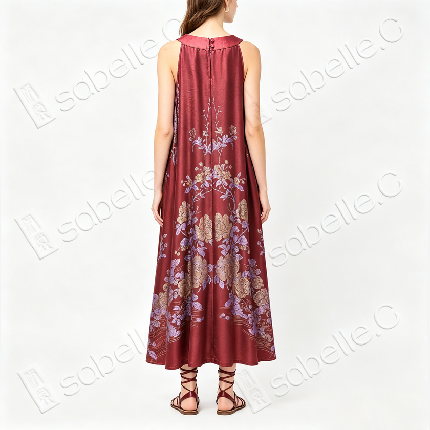 Heritage Silk Halter Dress Series - 「古韵」古董真絲老緞掛脖裙