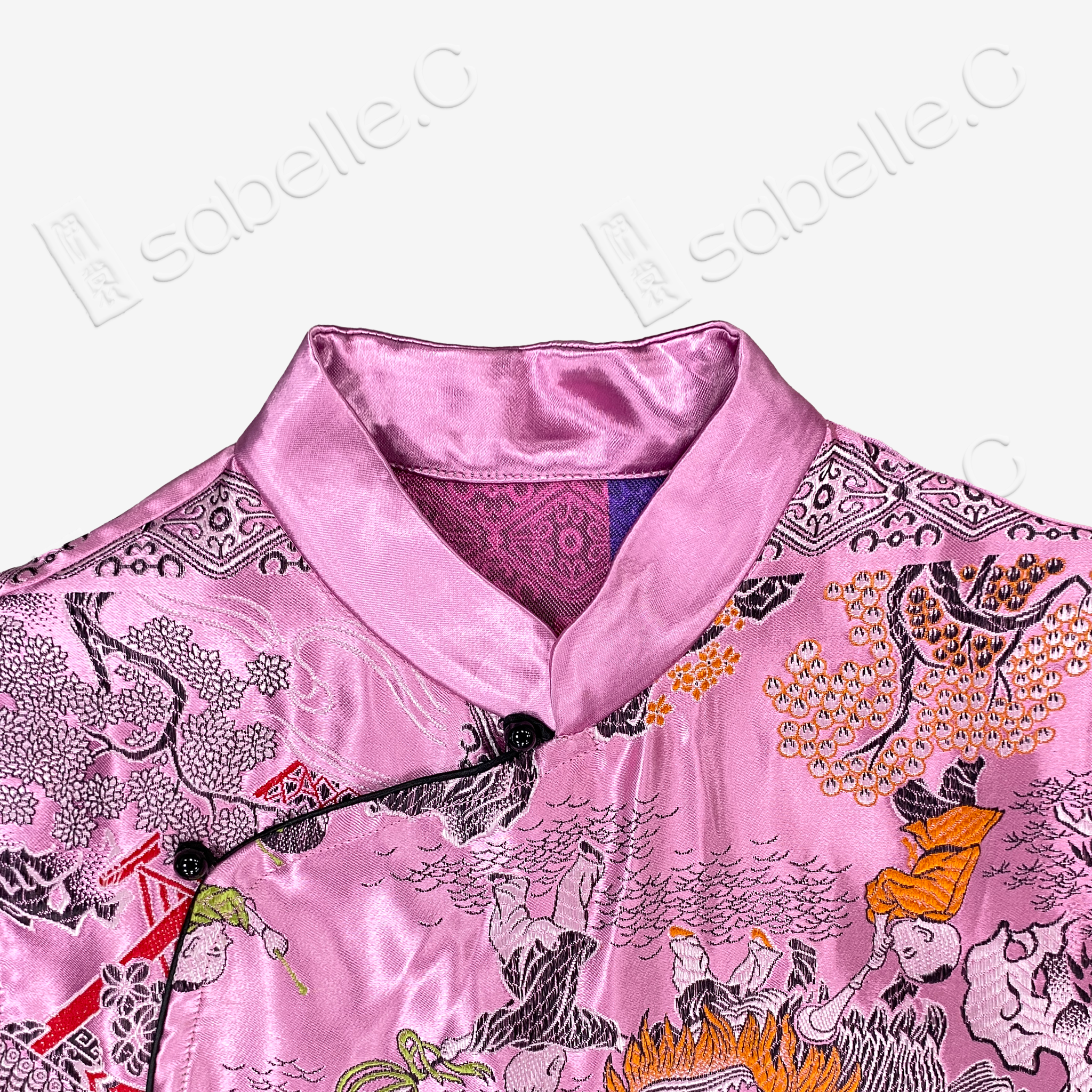 Stand-up Collar Modified Satin Qipao