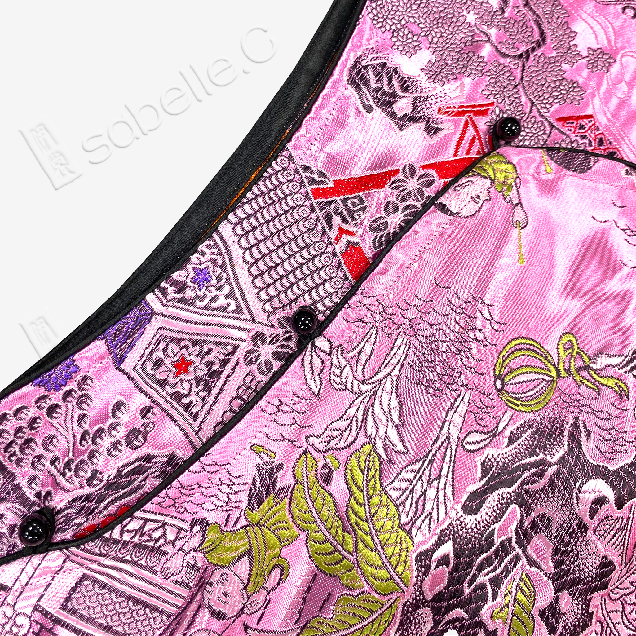 Stand-up Collar Modified Satin Qipao