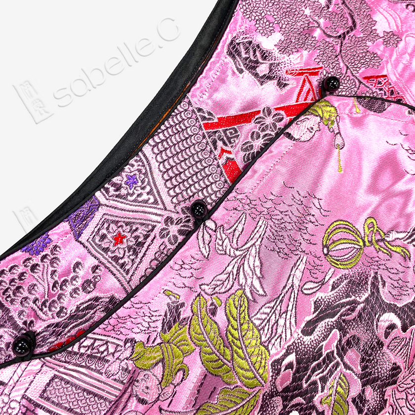 Stand-up Collar Modified Satin Qipao