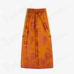 Crimson Glow Double Happiness Silk Maxi Skirt - 「丹霞雙喜」真絲面料長裙