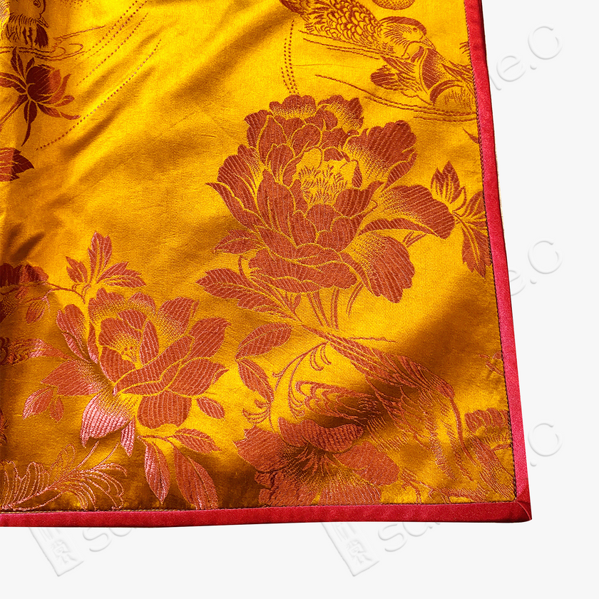 Crimson Glow Double Happiness Silk Maxi Skirt - 「丹霞雙喜」真絲面料長裙
