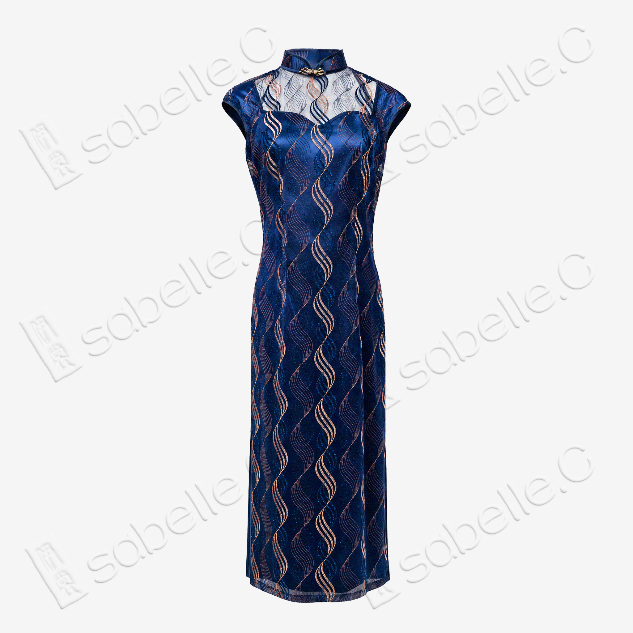 Starry Blue Golden Ripple Shanghai Style Qipao - 「星空金瀾」海派旗袍