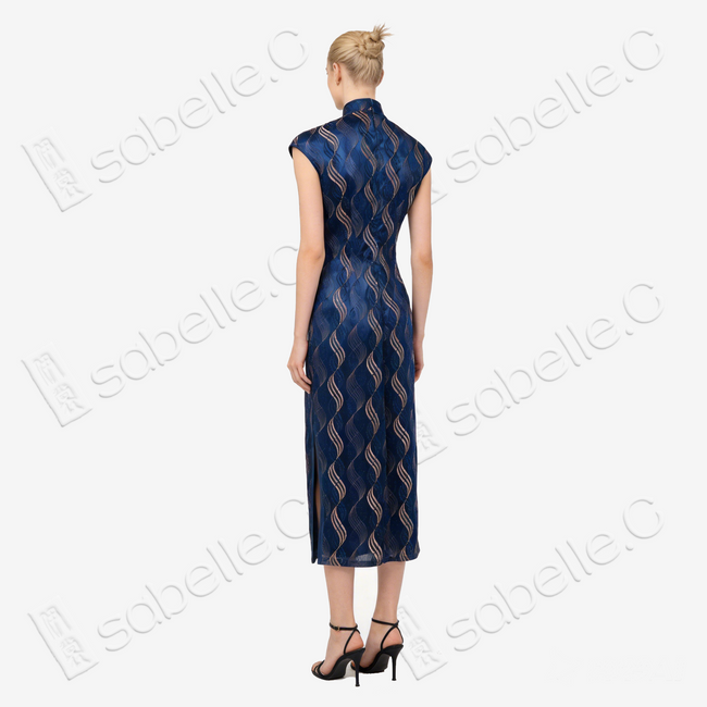 Starry Blue Golden Ripple Shanghai Style Qipao - 「星空金瀾」海派旗袍