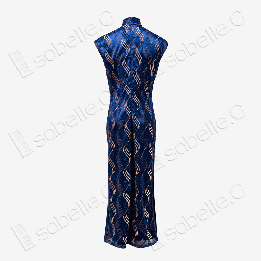 Starry Blue Golden Ripple Shanghai Style Qipao - 「星空金瀾」海派旗袍