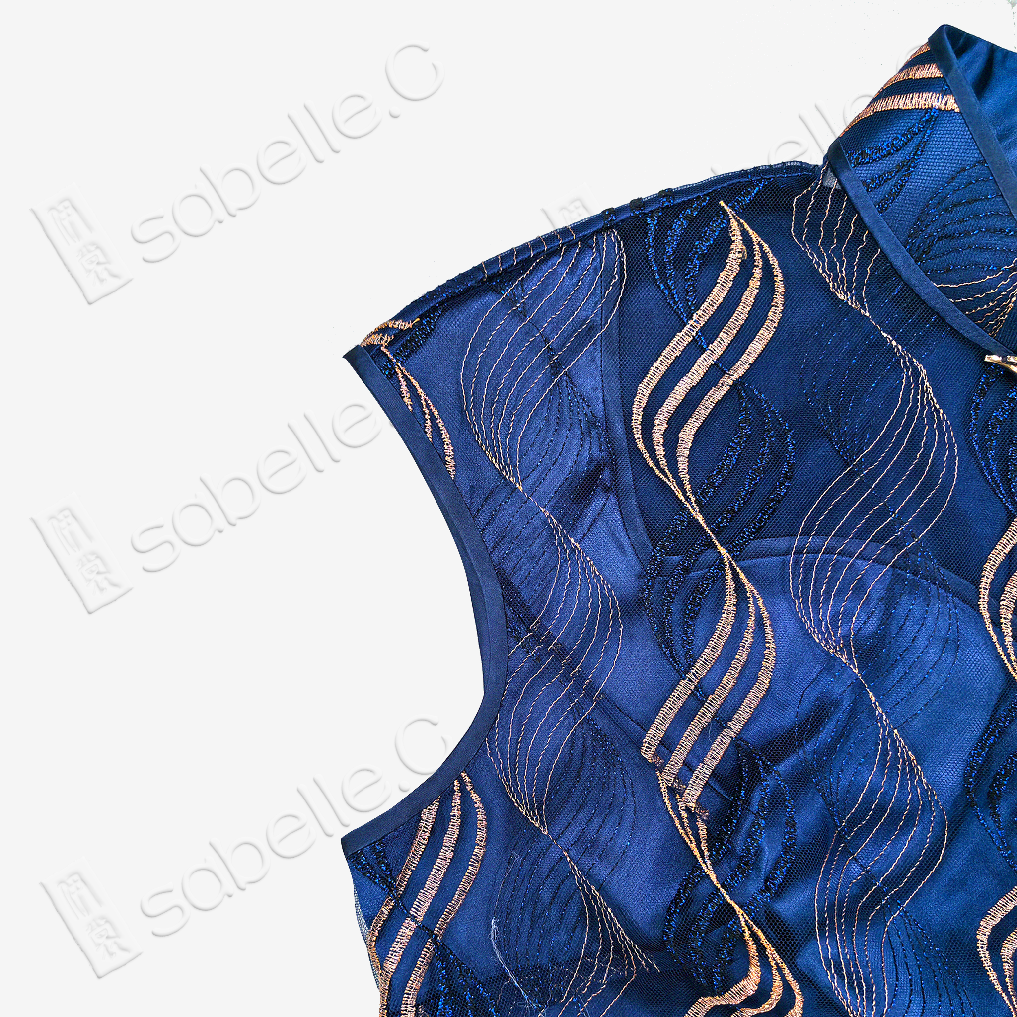 Starry Blue Golden Ripple Shanghai Style Qipao - 「星空金瀾」海派旗袍
