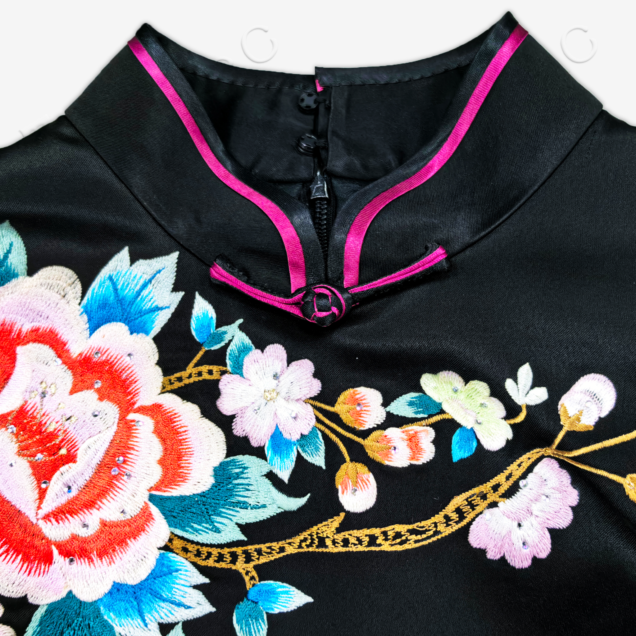 Embroidered Silk Qipao Dress