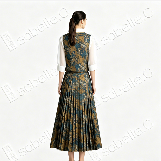 Jade Gilded Mist Silk Ma Mian Skirt Set - 「翠金煙綺」馬面裙套裝
