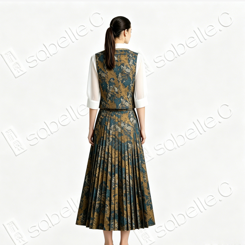 Jade Gilded Mist Silk Ma Mian Skirt Set - 「翠金煙綺」馬面裙套裝
