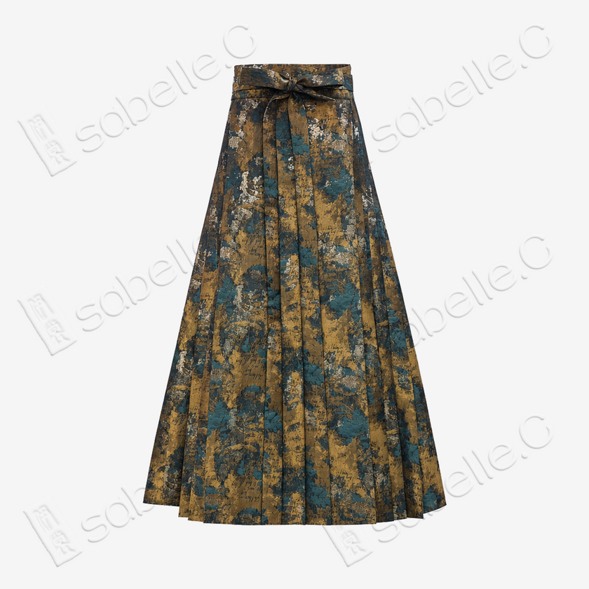 Jade Gilded Mist Silk Ma Mian Skirt Set - 「翠金煙綺」馬面裙套裝
