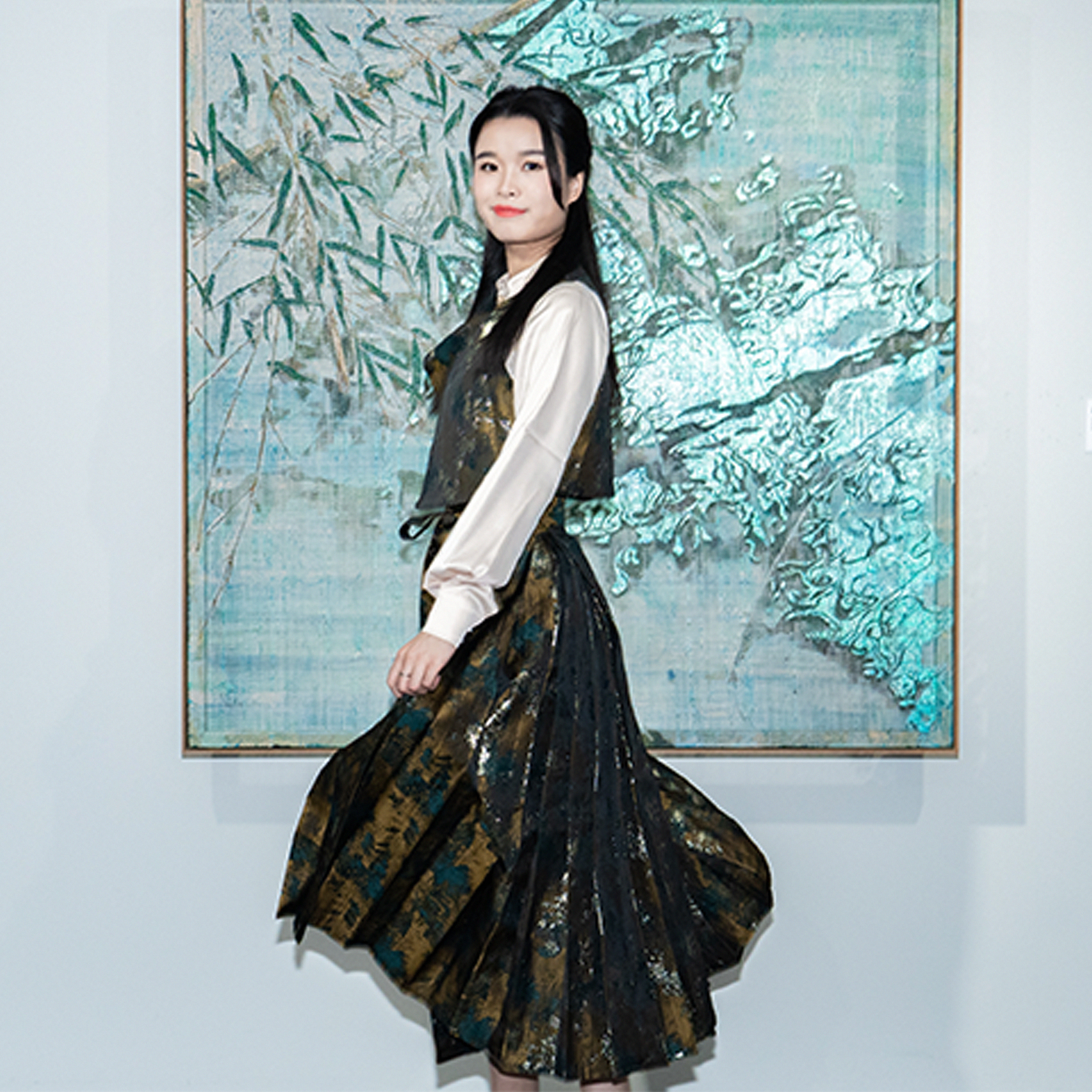 Jade Gilded Mist Silk Ma Mian Skirt Set - 「翠金煙綺」馬面裙套裝