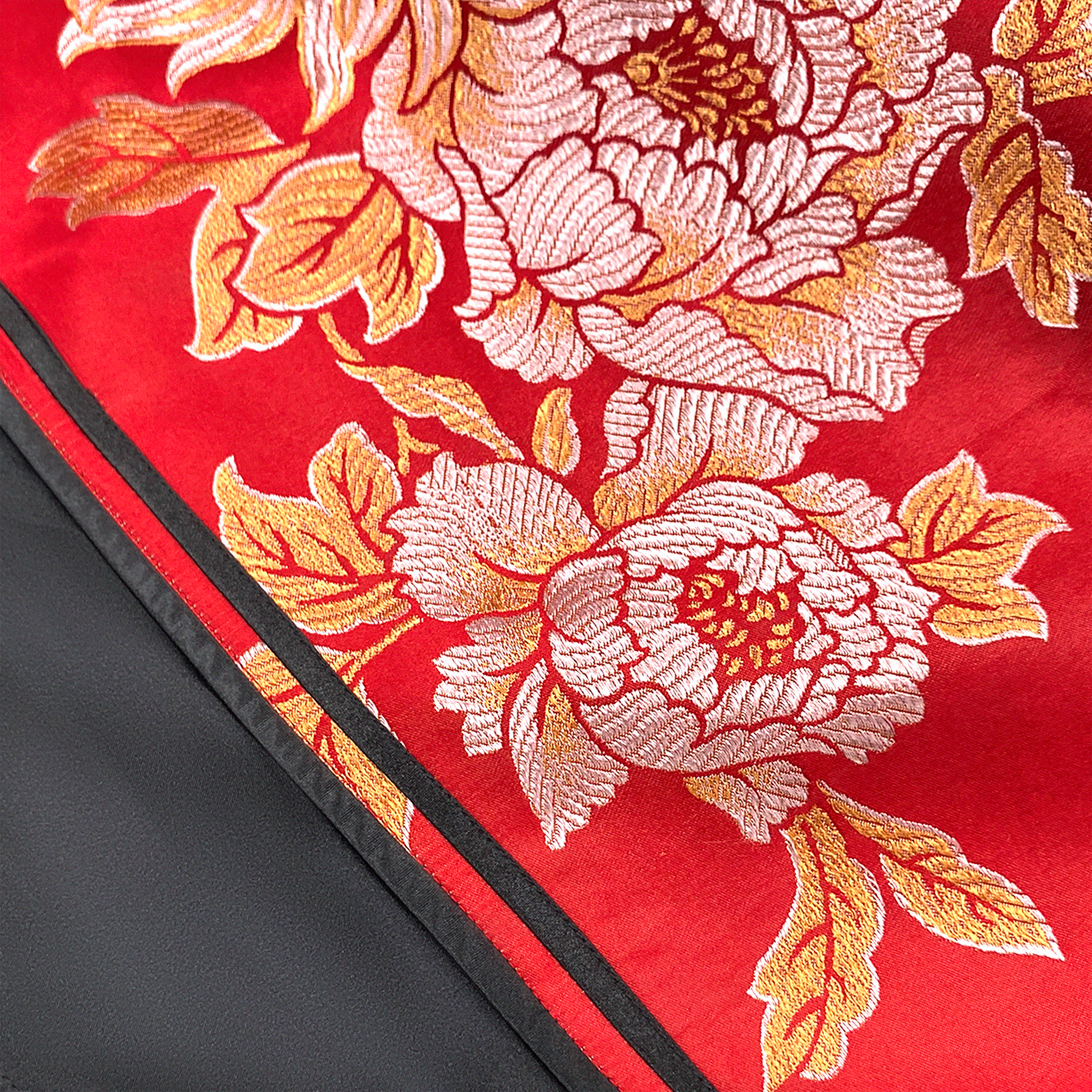 Golden Phoenix Peony Vintage Satin Qipao - 古董真絲老緞旗袍