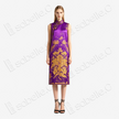 Violet Lotus Vintage Silk Satin Qipao - 金荷鴛鴦古董真絲老緞旗袍