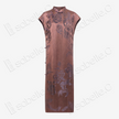 Sandalwood Glow Purple Phoenix Antique Silk Satin Qipao - 「檀霞紫鳳」古董真絲面料旗袍