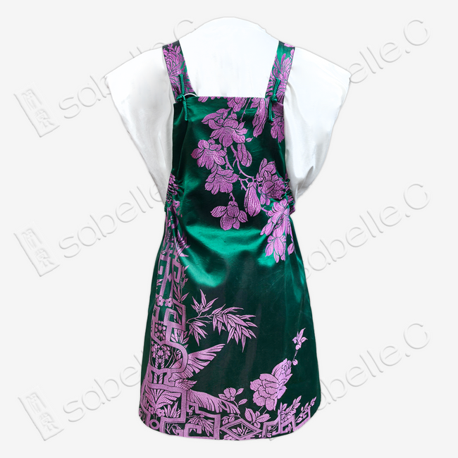 Chinese Style Floral Print Overall Dress