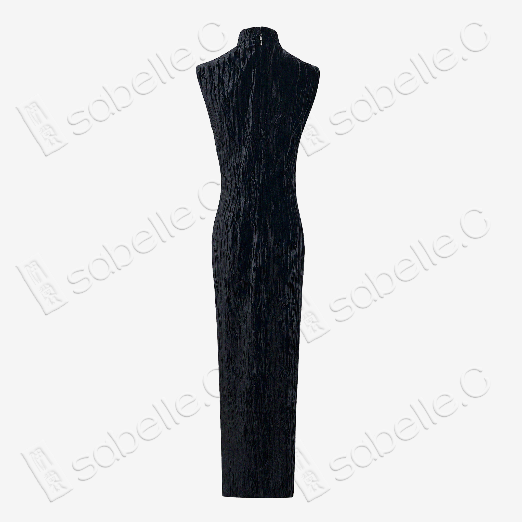 Velvet Beaded Long Qipao - 絲絨釘珠長旗袍