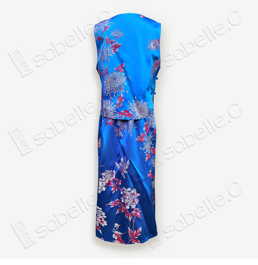 Peony Embroidered Silk Set