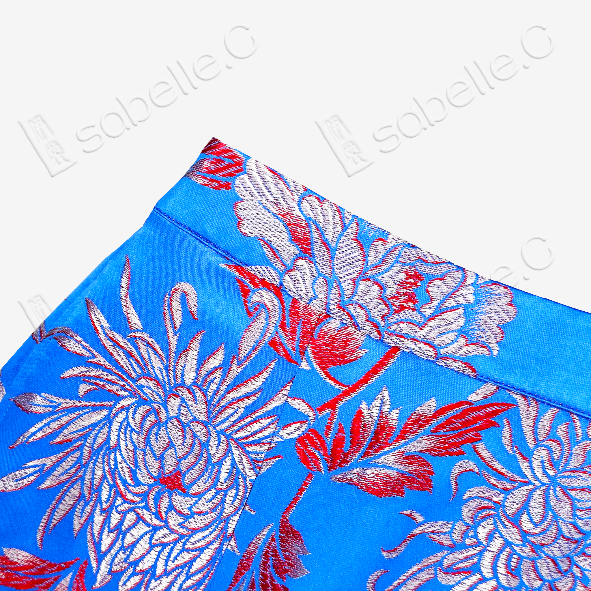 Peony Embroidered Silk Set