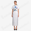 Snow White Blue Iris Hand-Painted Heavyweight Silk Qipao - 「素雪鳶藍」重磅真絲手繪旗袍