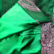 Emerald Pink Peacock Vintage Silk Skort - 墨綠孔雀紋古董真絲老緞裙褲