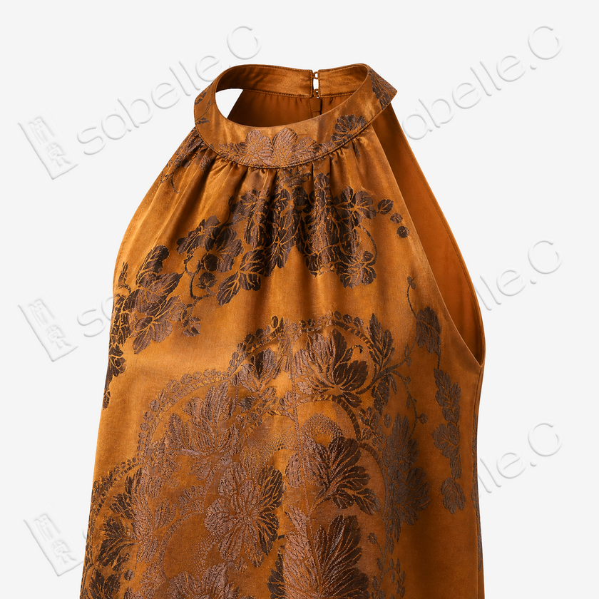 Heritage Silk Halter Dress Series - 「古韵」古董真絲老緞掛脖裙
