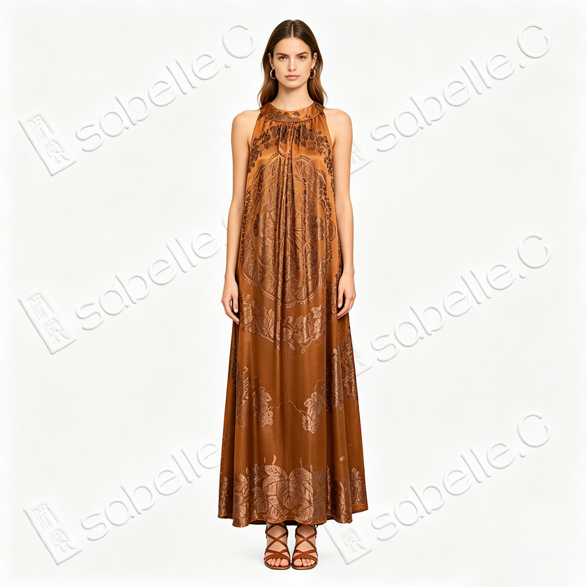 Heritage Silk Halter Dress Series - 「古韵」古董真絲老緞掛脖裙