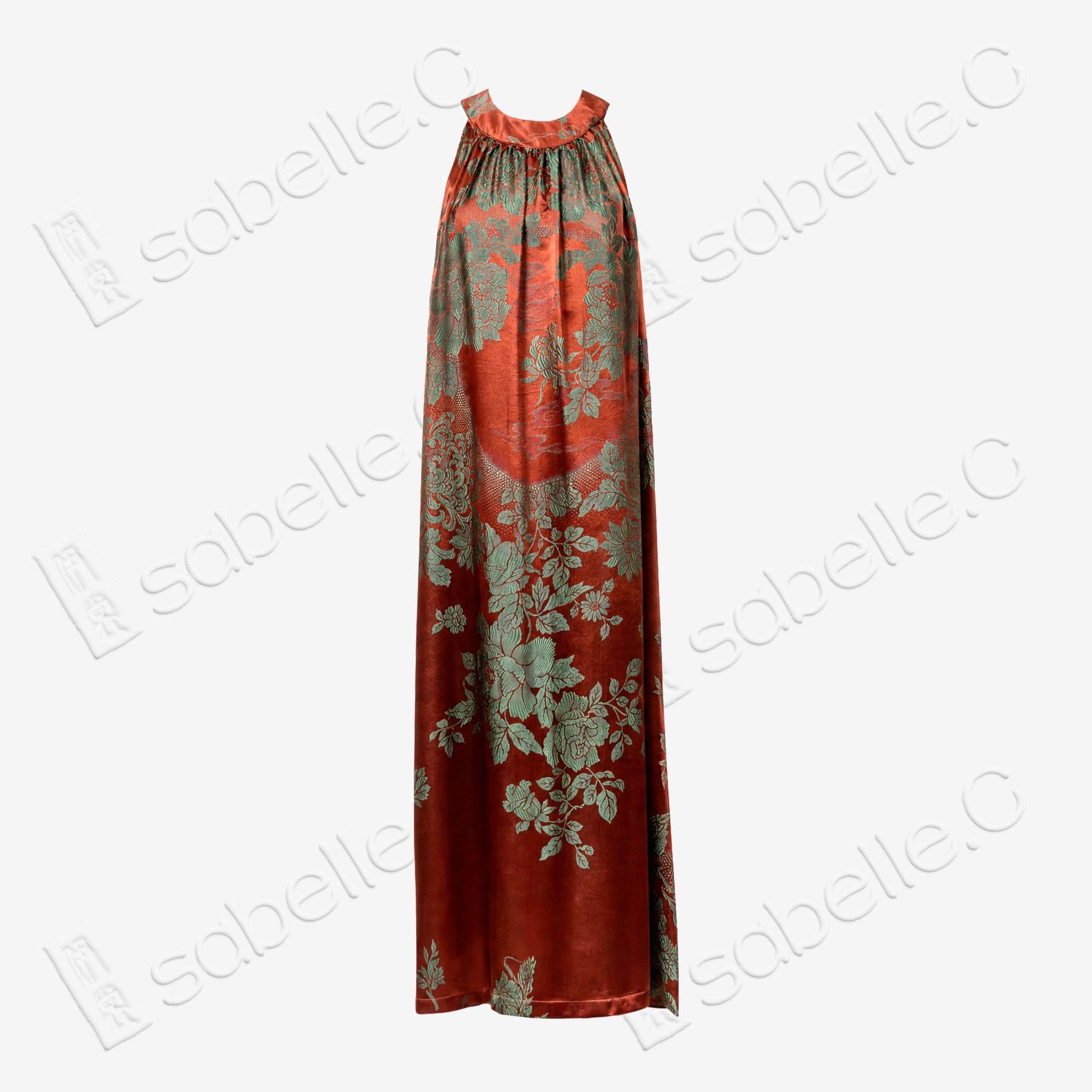 Heritage Silk Halter Dress Series - 「古韵」古董真絲老緞掛脖裙