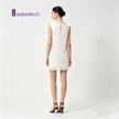 Ivory Beaded Floral Lace Shift Dress - 月白釘珠蕾絲裙