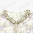 Ivory Beaded Floral Lace Shift Dress - 月白釘珠蕾絲裙