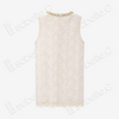 Ivory Beaded Floral Lace Shift Dress - 月白釘珠蕾絲裙