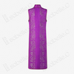 Magenta Silver Oriole Floral Vintage Silk Satin Qipao - 古董真絲老緞旗袍