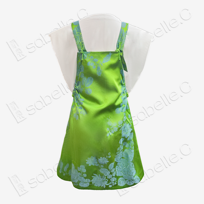 Chinese Style Floral Print Overall Dress