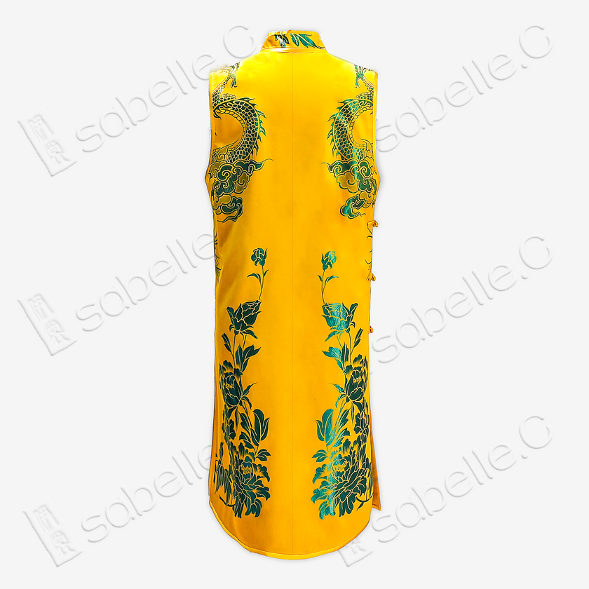 Vintage Brocade Silk Sleeveless Qipao Dress