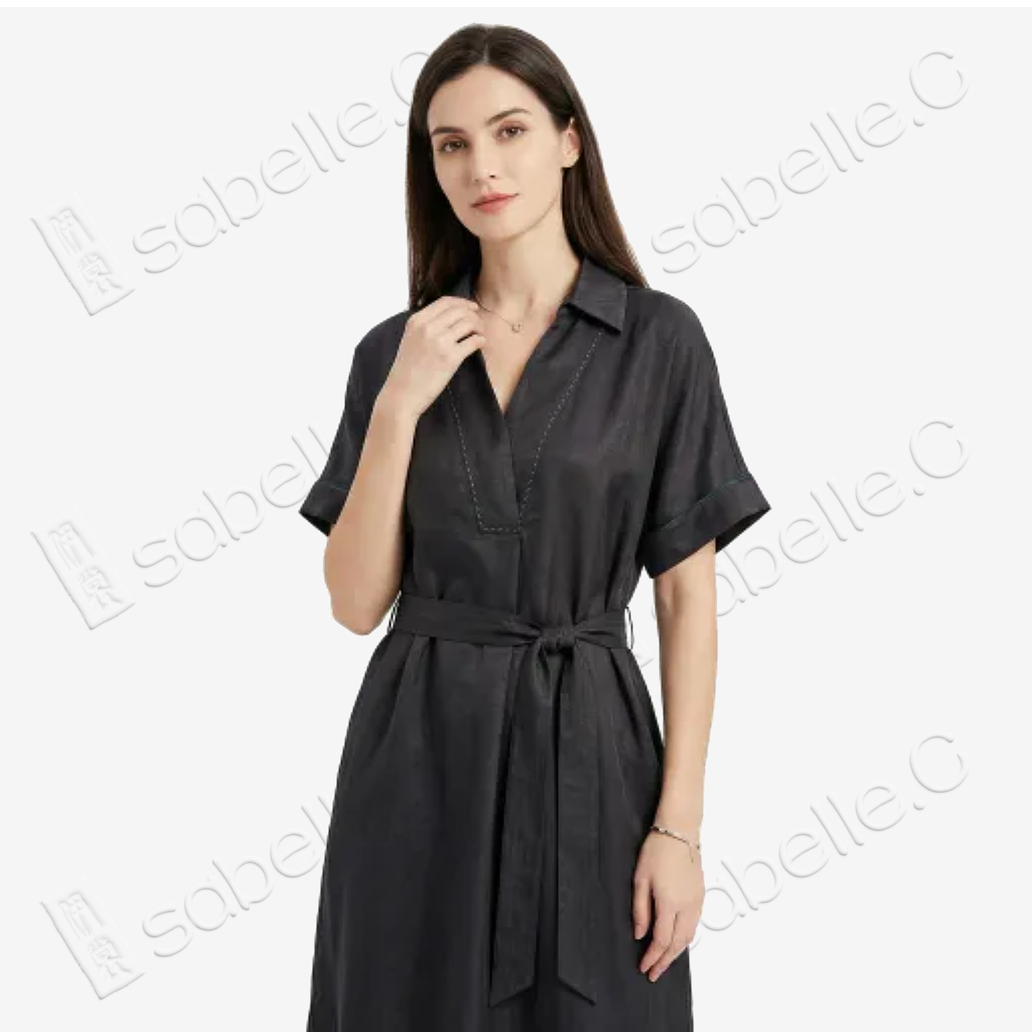 Reversible Turtle Crack Gambiered Canton Silk V-Neck Maxi Dress