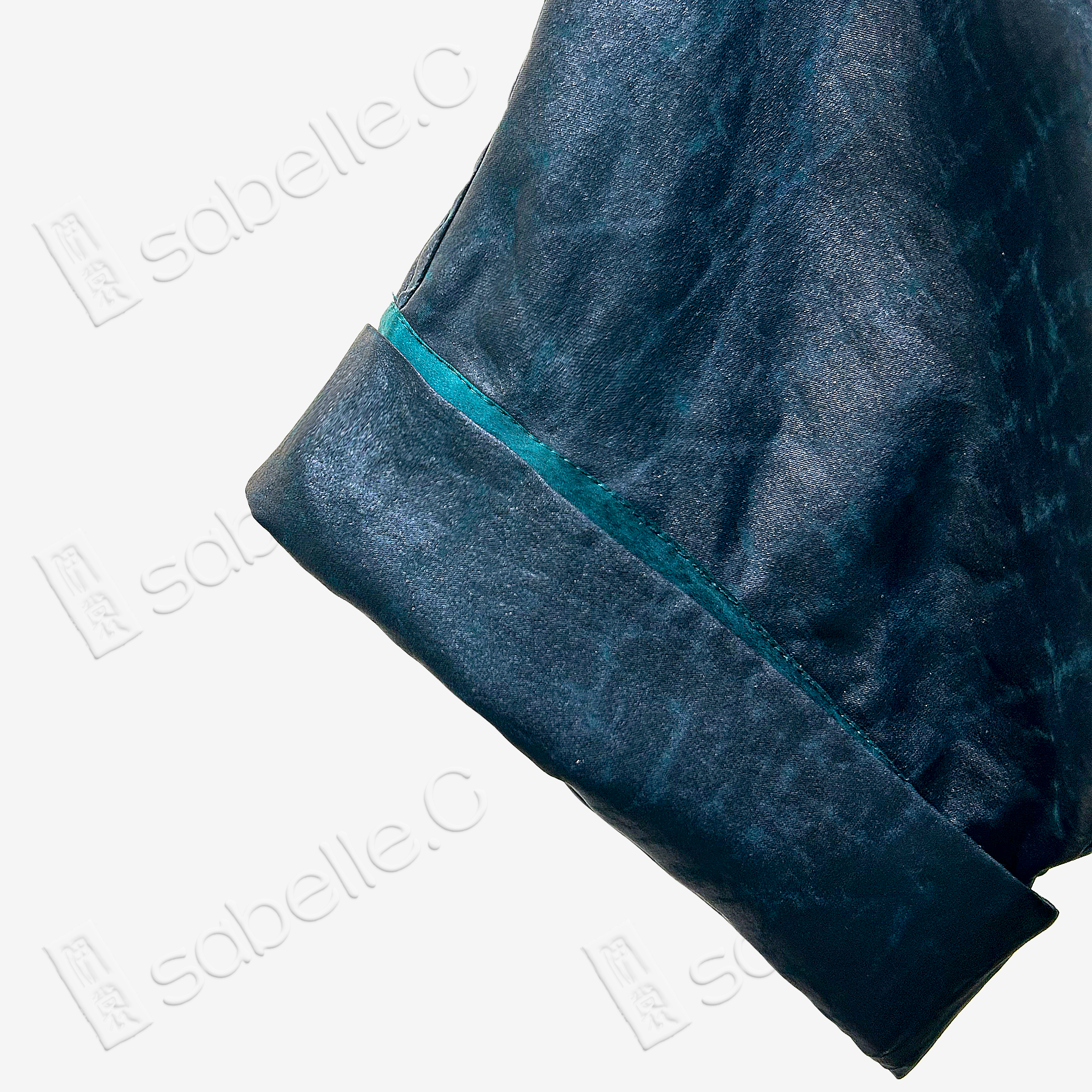 Reversible Turtle Crack Gambiered Canton Silk V-Neck Maxi Dress