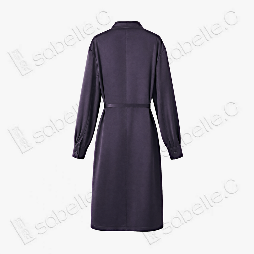 Leather-like Gambiered Canton Silk Dress - 皮子料香雲紗長裙