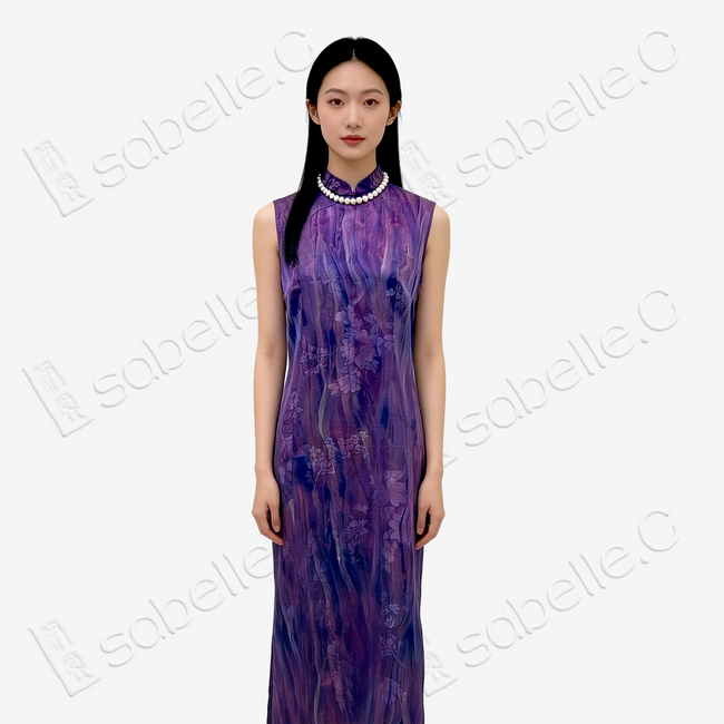 Gambiered Canton Silk Qipao