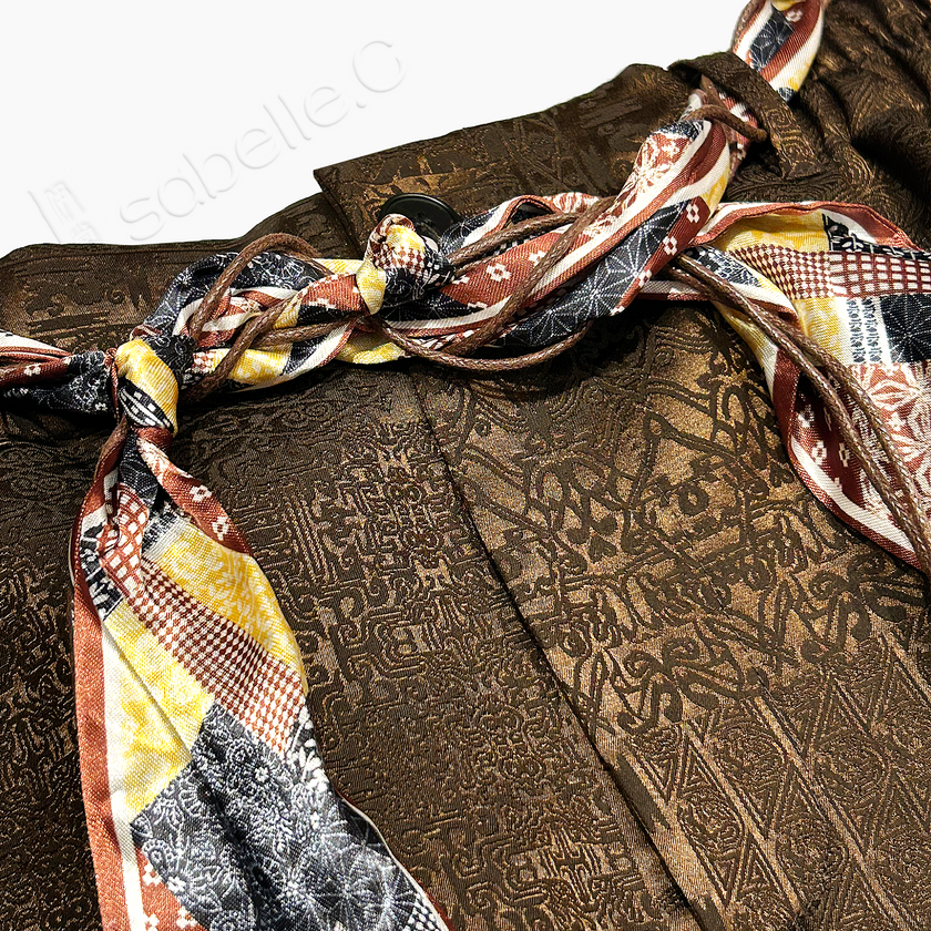 Jet Black Gilded Border Gambiered Canton Silk Set - 「玄綺金緣」香雲紗套裝