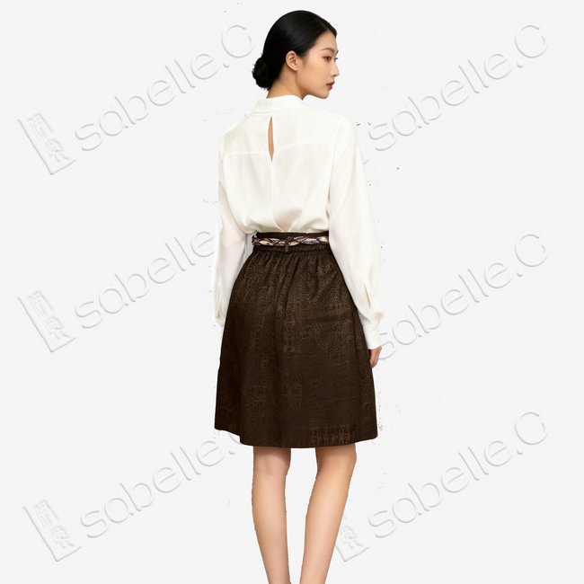 Gambiered Canton Silk Mini Skirt