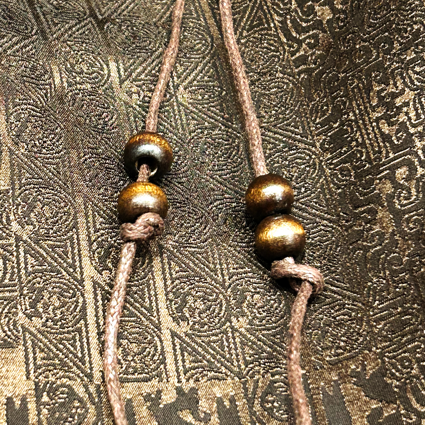 Jet Black Gilded Border Gambiered Canton Silk Set - 「玄綺金緣」香雲紗套裝